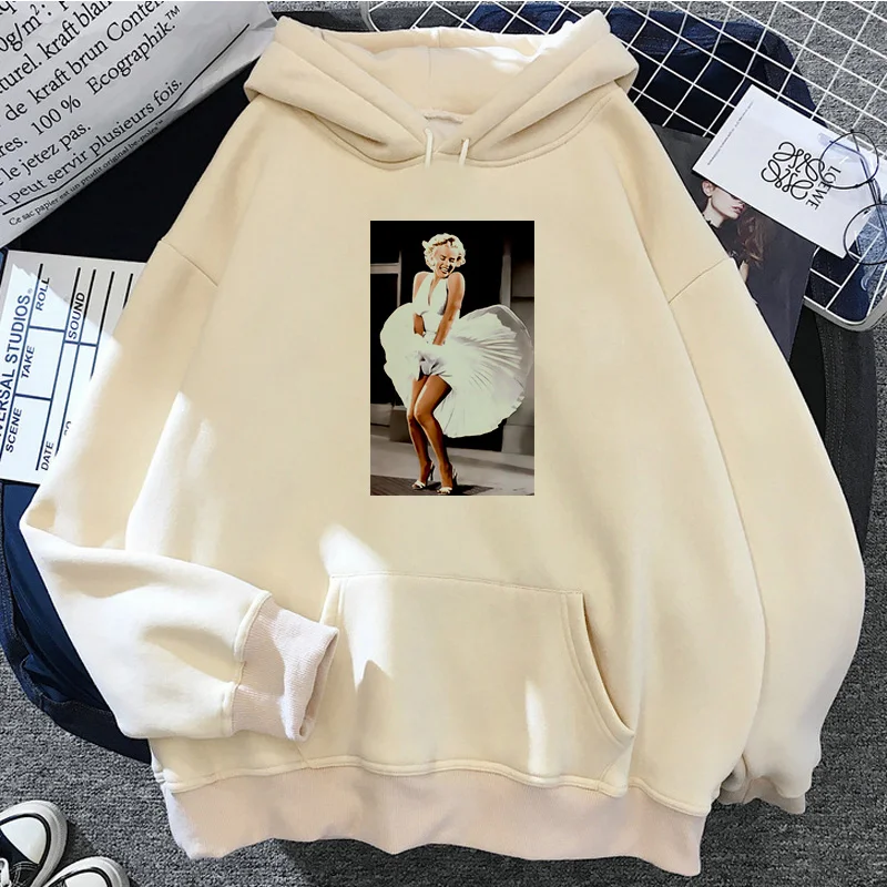 Marilyn Monroe hoodies women 90s graphic long sleeve top Fleece hoddies sweater female Kawaii clothing