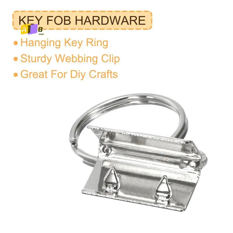 

A08F-20PCS Key Fob Hardware With Keychain Rings For Bag Webbing