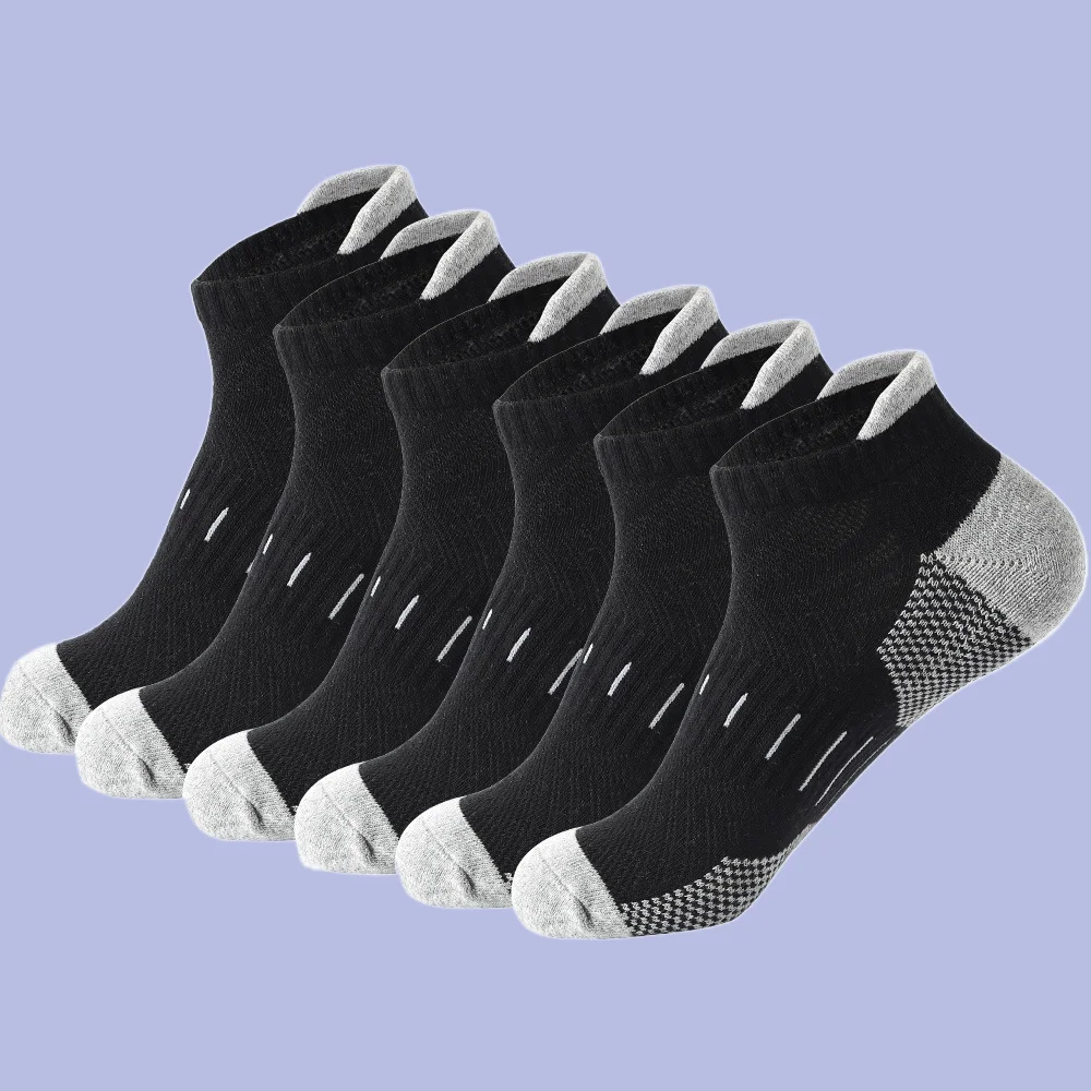 Calcetines deportivos desodorantes para hombre, medias gruesas y absorbentes del sudor, de algodón, con suela de toalla, para primavera y otoño, 6 pares, 2024