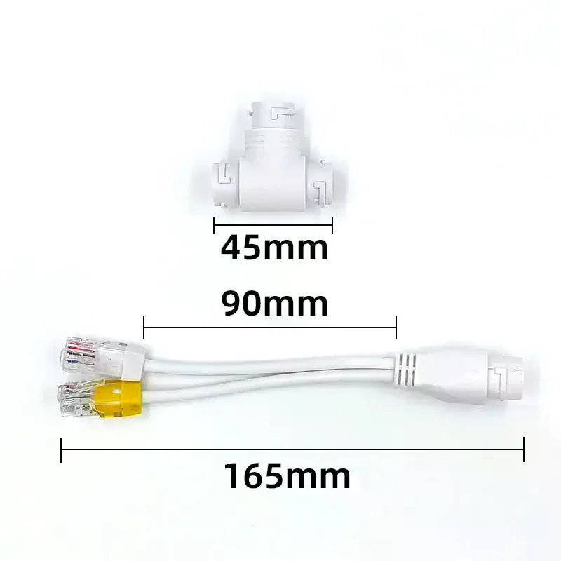 Two In One POE Splitter Networks Cable Connector 3 Ways RJ45 Head CCTV POE Adapter Cable For IP Camera System