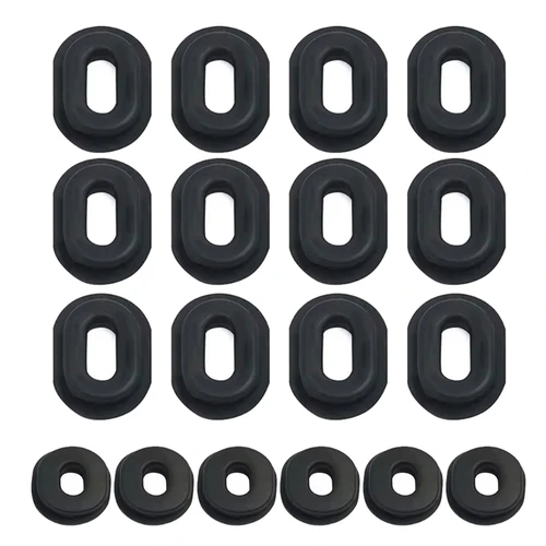 Imagen 2 del producto 18 unids/set cubierta lateral del cuerpo de la motocicleta ojal de goma negro pernos de arandela de carenado anillo de goma fijo accesorios exteriores de la motocicleta