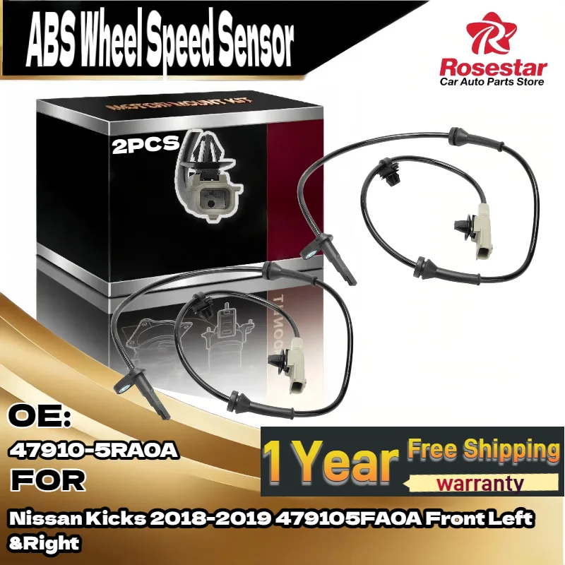 

For 2pcs Auto Front Left & Right ABS Wheel Speed Sensor 479105FA0A for Nissan Kicks 2018-2019
