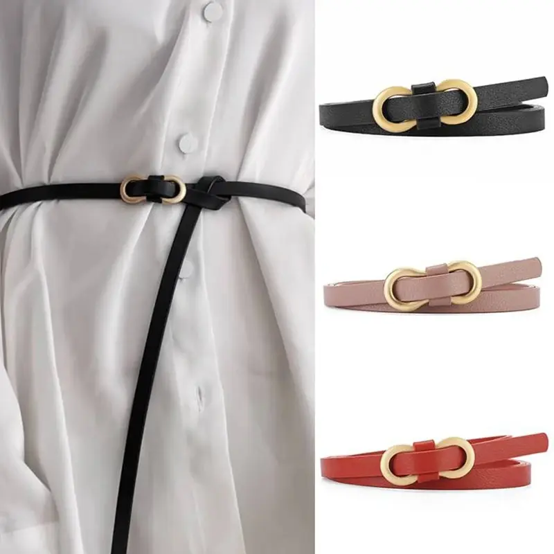 Women's Belt Simple Fashion Versatile Without Punching Belt Soft Pu Leather Belt With Dress Coat Jeans Thin Belt Women Waistband