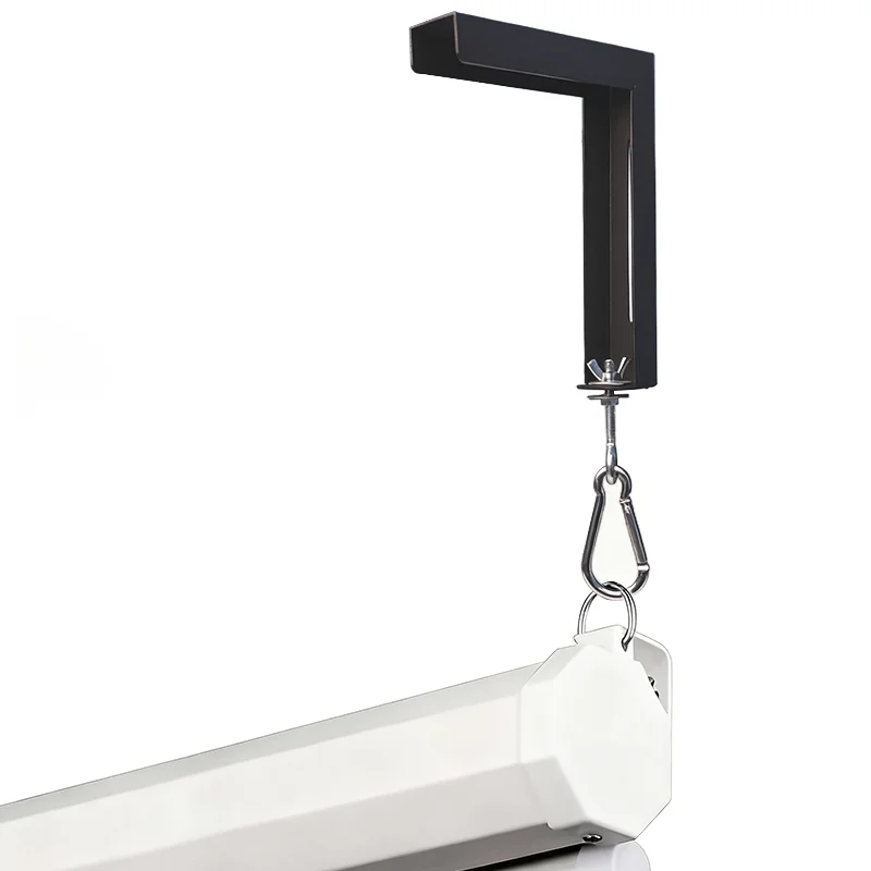 Universal Projector Screen L-Bracket Black Wall Hanging Mount 6 inch Adjustable Extension with Hook Manual for Projector Screen
