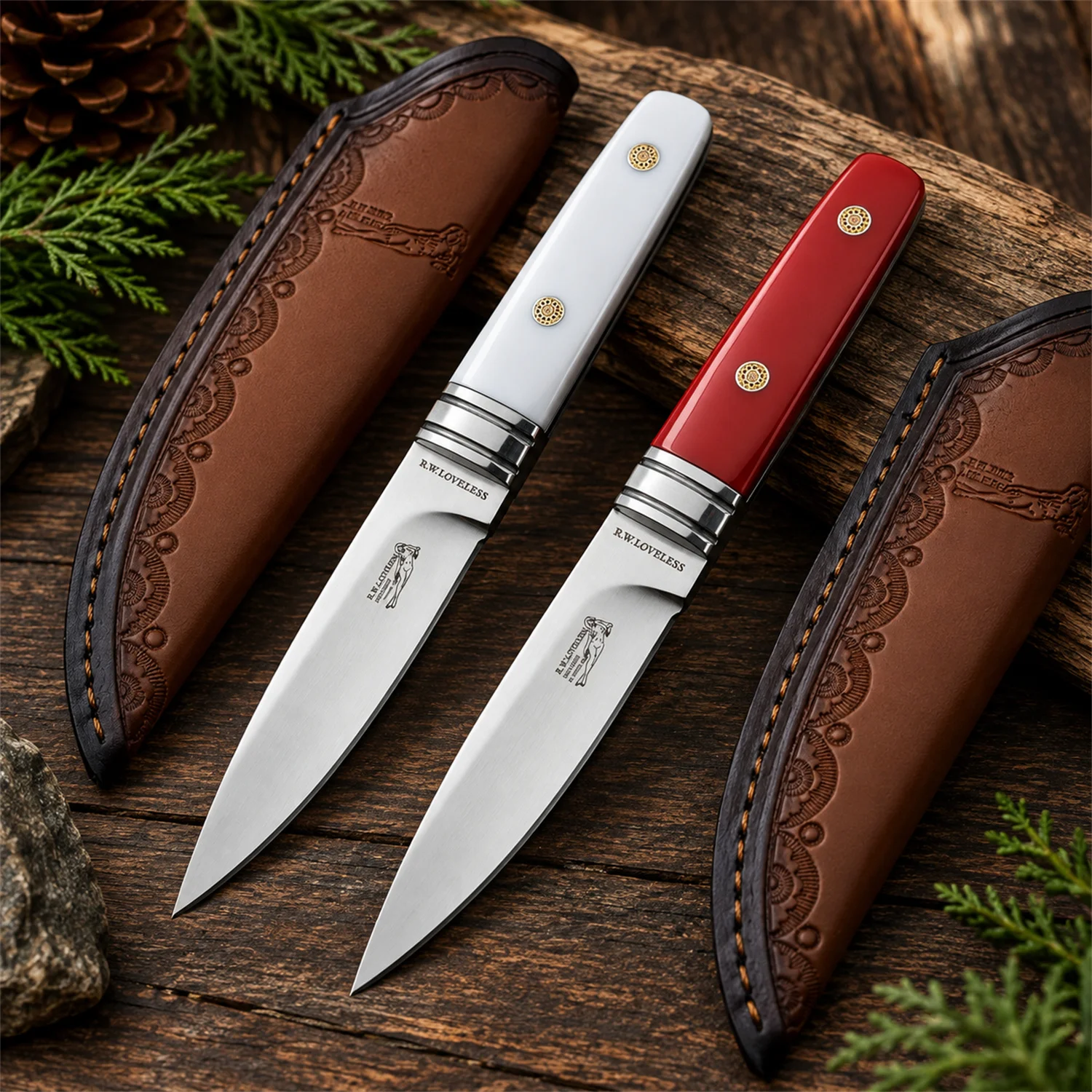 NEW Fixed Blade Knife M390 High-hardness Nordic Small Horn High-gloss Mirror-finish Blade, EDC Outdoor Camping Fishing Knife