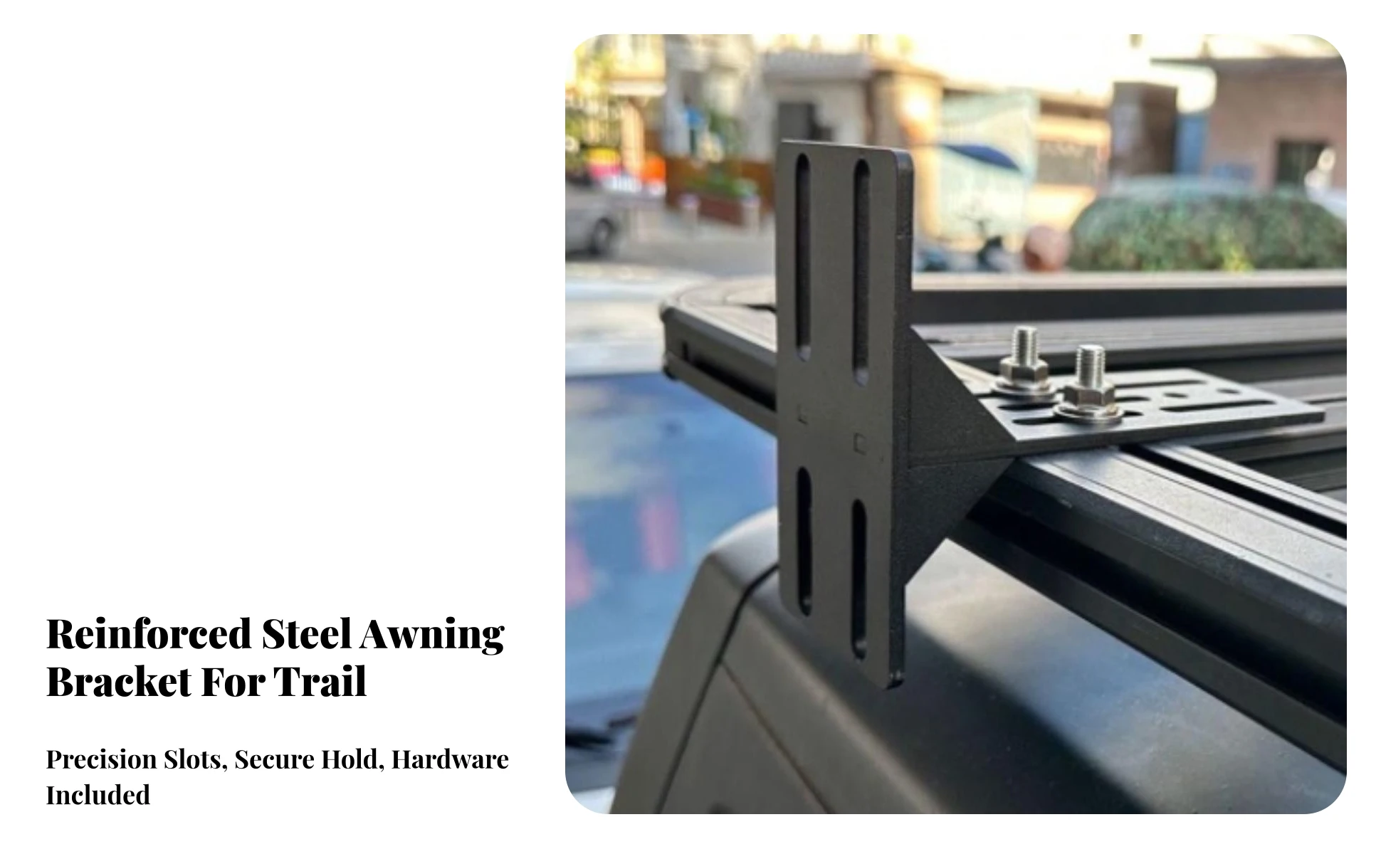 2 Pieces Vehicle Side Awning Mounting Bracket Sturdy Adjustable Roof Rack Awning Bracket Secure Stable for Overlanders