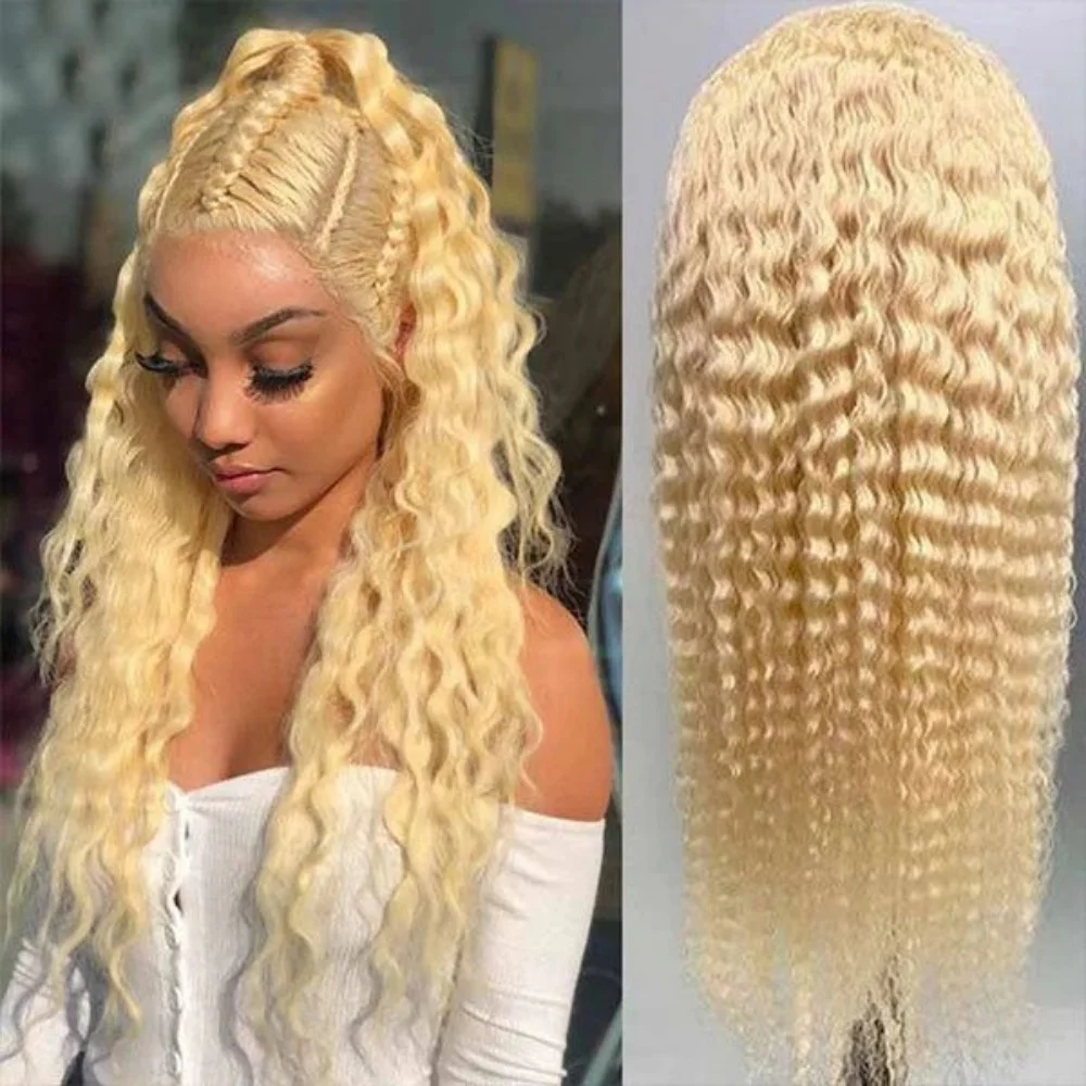 Brazilian 38 40 Inch Hd 613 Deep Wave13x6 Lace Front Human Hair Wig Color 210% 13x4 Curly Honey Blonde Frontal Wigs For Women