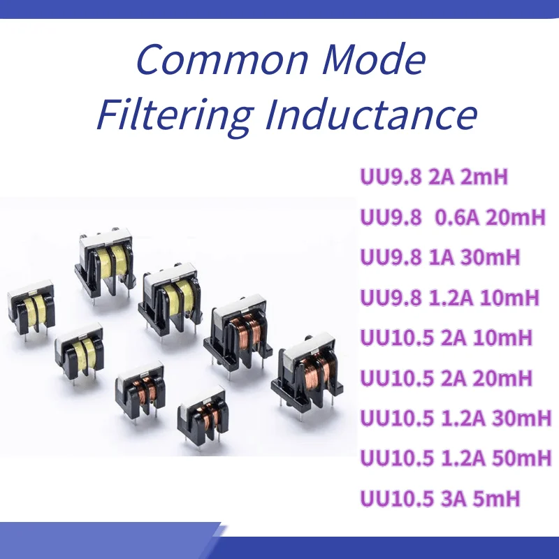 10PCS/LOT Common Mode Filtering Inductance 50mH/40mH/30mH/20mH/10mH/5mH UU9.8/UU10.5 Power Filter UU Shaped Direct Insertion Coi