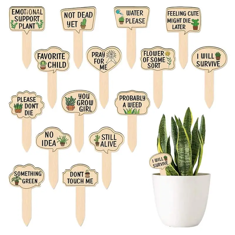 

Садовые этикетки Этикетки для растений для наружного сада Водонепроницаемые 15X Водонепроницаемые деревянные колья с забавной надписью для маркировки на открытом воздухе
