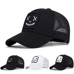 Unisex Ghost Face Embroidery Baseball Net Caps Wiosna i lato Outdoor Regulowane kapelusze na co dzień Kapelusz z filtrem przeciwsłonecznym