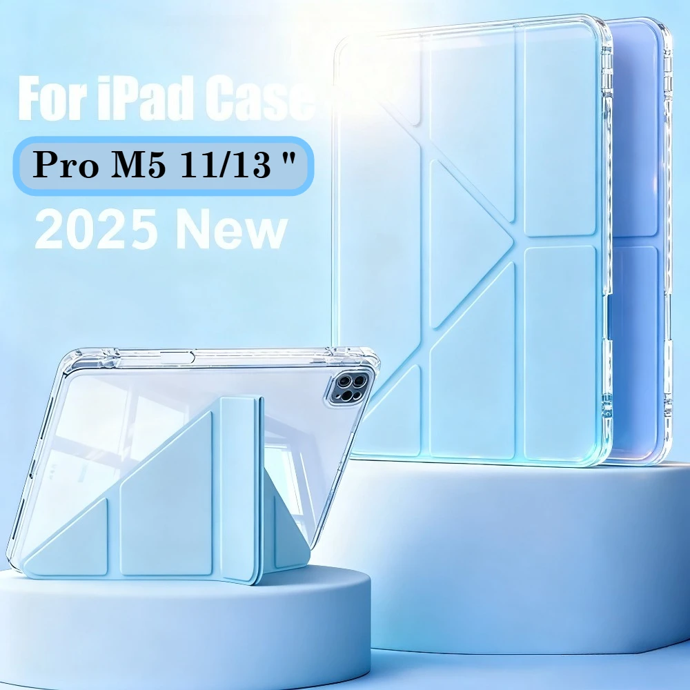 

Новый прозрачный чехол 2025 года для IPad A16 11th Pro M5 Air 13 11 M3 M2 M4 12,9 дюйма 9 8 7 6 5 4 10 Th Mini 7 6 Funda Противоударный чехол