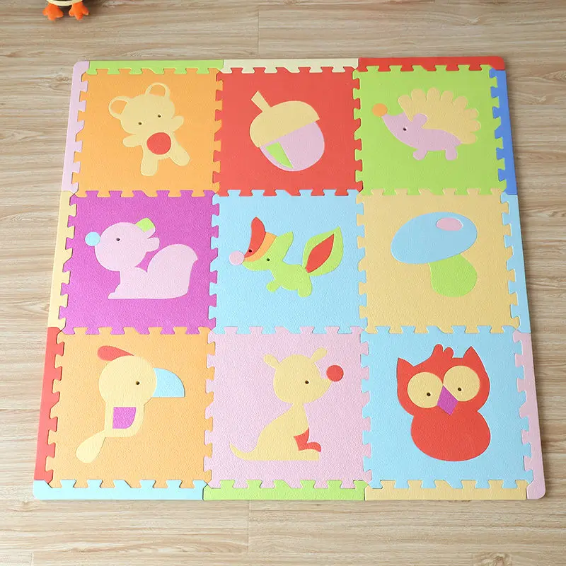 Play Mats 9PCS Game Mats 30x30cm Activities Mat for Baby Play Mat Baby Rugs Anti-shock Mat for Babies Playroom Mat Crawling Mat