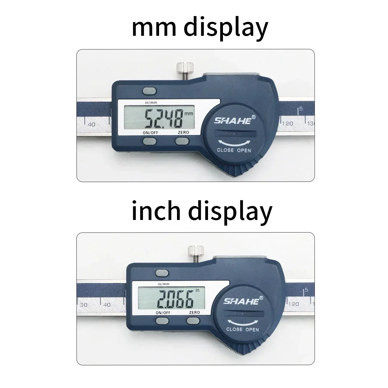 Display LCD a pinza digitale a scala lineare orizzontale in acciaio inossidabile da 100 mm