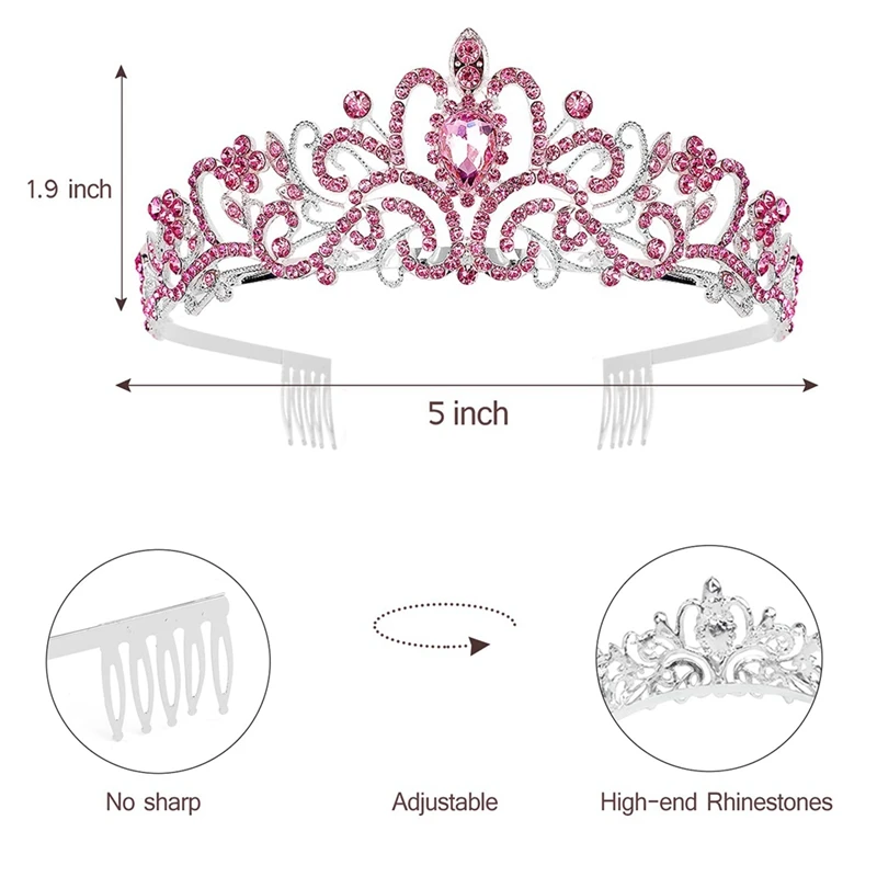 Tiara coroa com faixa para mulheres, princesa coroa, festa de aniversário para menina, feliz aniversário