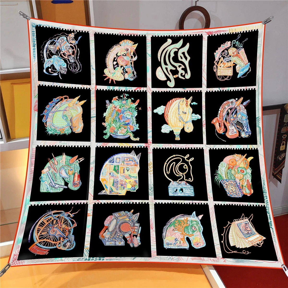 The Four Seasons Brand Jungle Zebra Twill Silk Luxury Brand Square Scarves Women Hijab Scarf Foulard Beach Sunscreen Bandana image 6