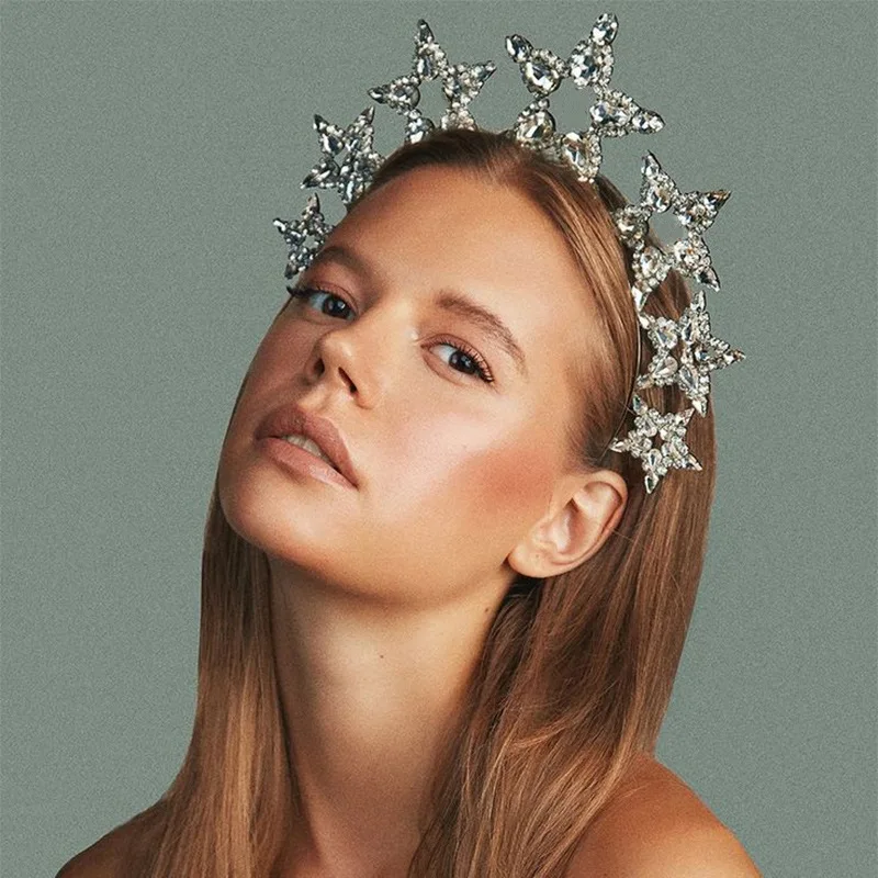 

Pentagram Headband Temperament Zircon Headgear Hair Accessories Bridal Versatile Accessories Female Headband