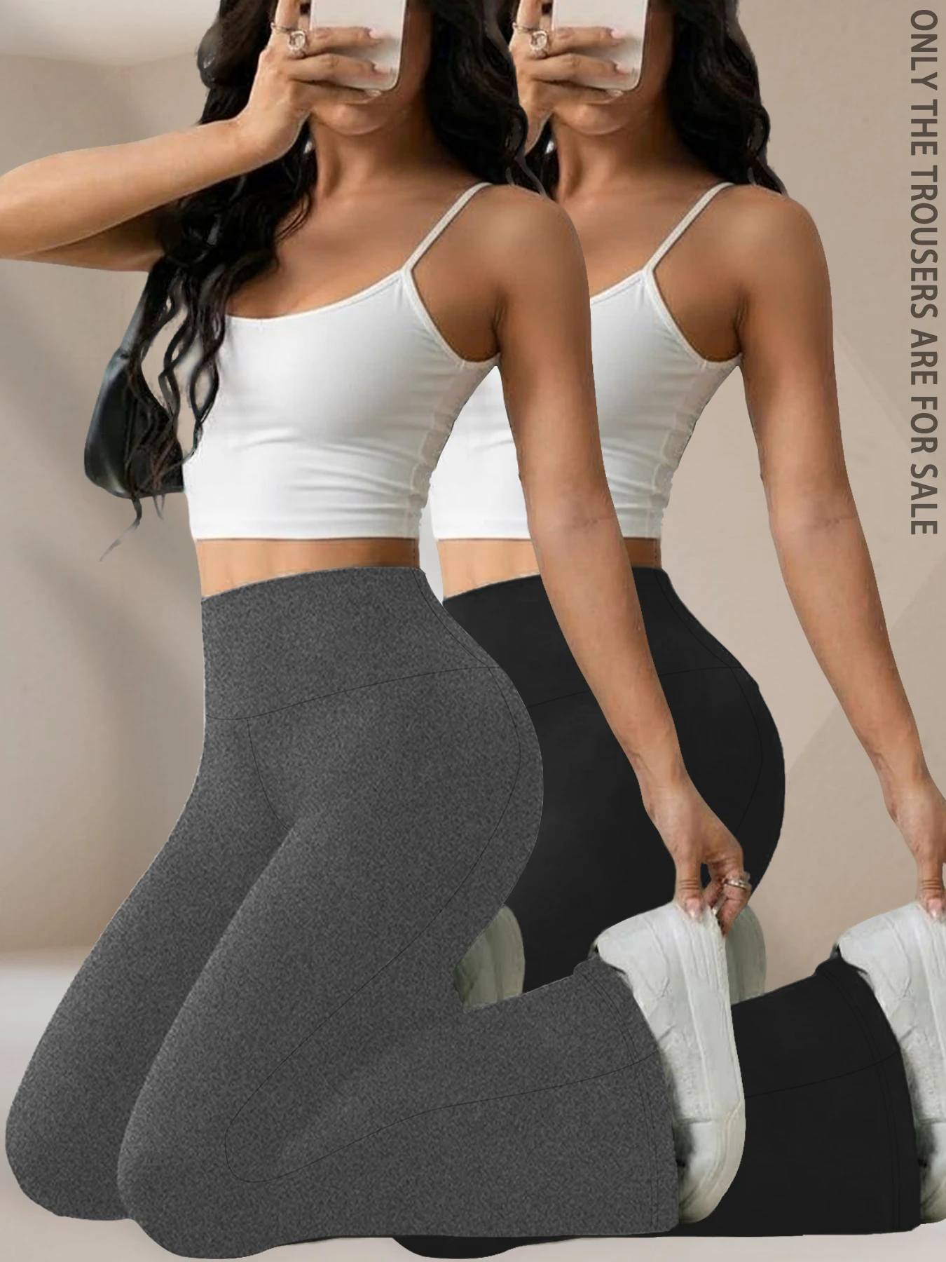 

2 Pack Women's Super Soft Flare Pants High Waisted Tummy Control Workout Yoga Push Up Gym Fitness Long Leggings Bell Bottoms