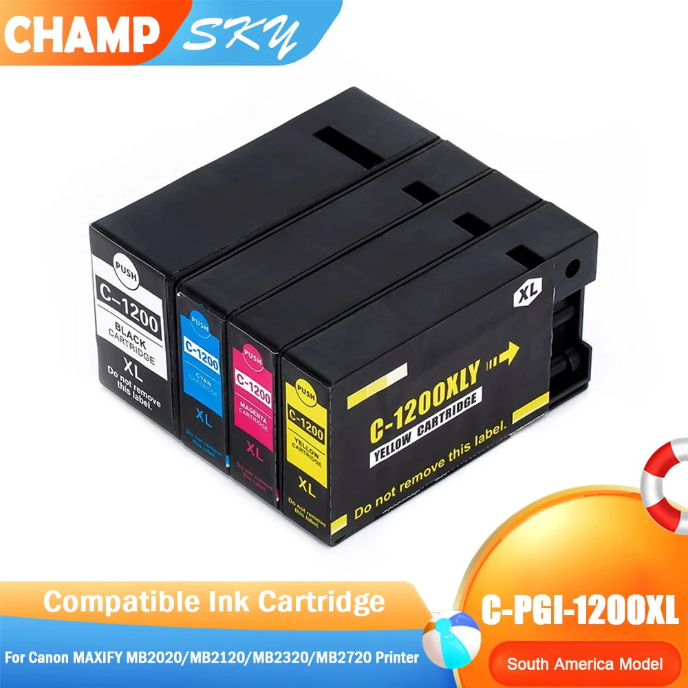 Cartucho de Tinta Compatível Premium PGI-1200 PGI 1200 1200XL para Impressora Canon MAXIFY MB2020 MB2120 MB2320 MB2720