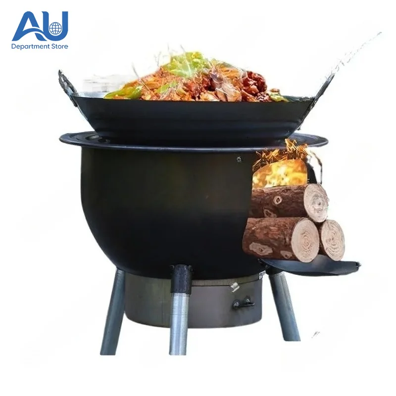 Household Mobile Integrated Firewood Stove, Rural Outdoor Convenient Ground Pot Stove