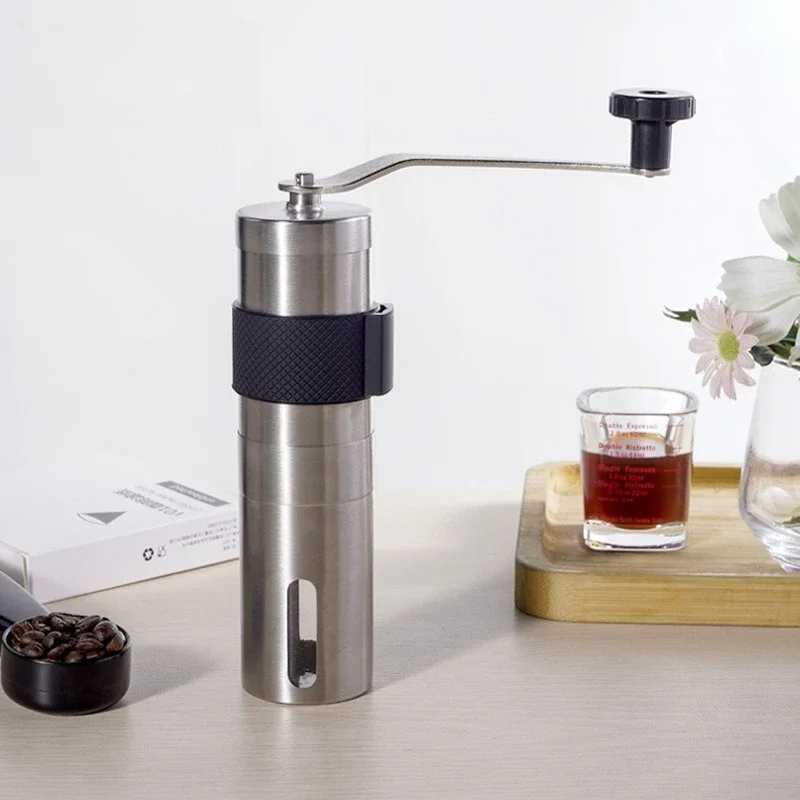 Convenient retro hand crank bean grinder stainless steel grinding core double bearing positioning grinding coffee beans