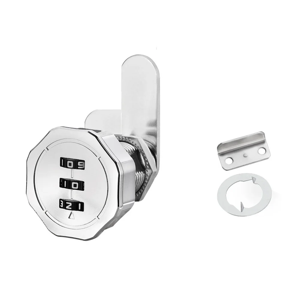 Cupboard Drawer Lock 3-Digit Password Lock 3-Wheel Dial Design Customizable Code Lock For Enhanced Security For Motor Homes