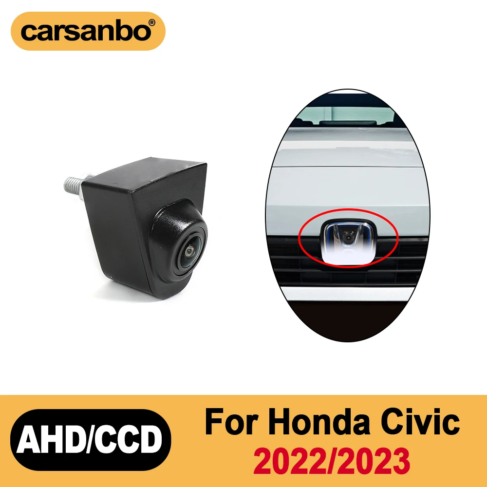 Carsanbo For Honda Civic 2022 2023 Car Front View Camera 150° Waterproof Fisheye Lens Night Vision Camera