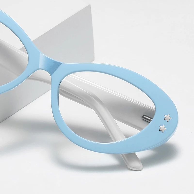 جولة القط العين مكافحة بلو راي نظارات للقراءة النساء أزياء حلوة بارد نمط الأزياء التدرج قوس قزح اللون الشيخوخي نظارات