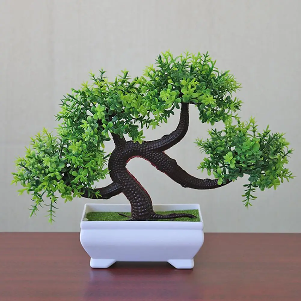 Simulated Potted Dragon Whisker Tree Bonsai Realistic Artificial Green Plant Potted Home Office Desktop Decoration