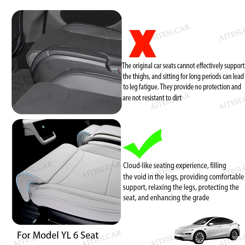 Leg Support Extension Seat Cover For New Tesla 2026 Model Y L 6 Seat 2026 Memory Foam Extender Cushion Car Interior Accessories view 3