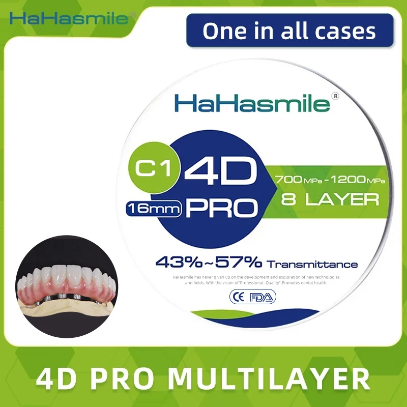 

4D Pro C1 Multilayer Zirconia Blocks High Translucency 98mm Fixed Zirconia Restoration Material with Open System Dental CAD/CAM