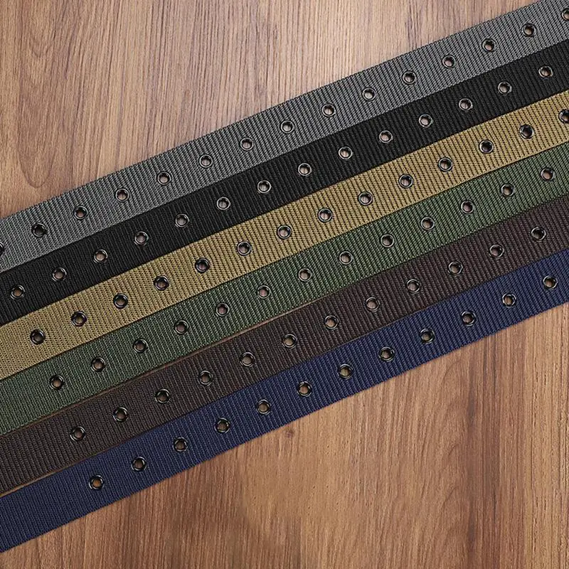 Men's Belt Porous Canvas Pin Buckle Leather Belt Outdoor Sports Belt Women's Trendy Eyelet Belt With Jeans Belt For Men WomenHot