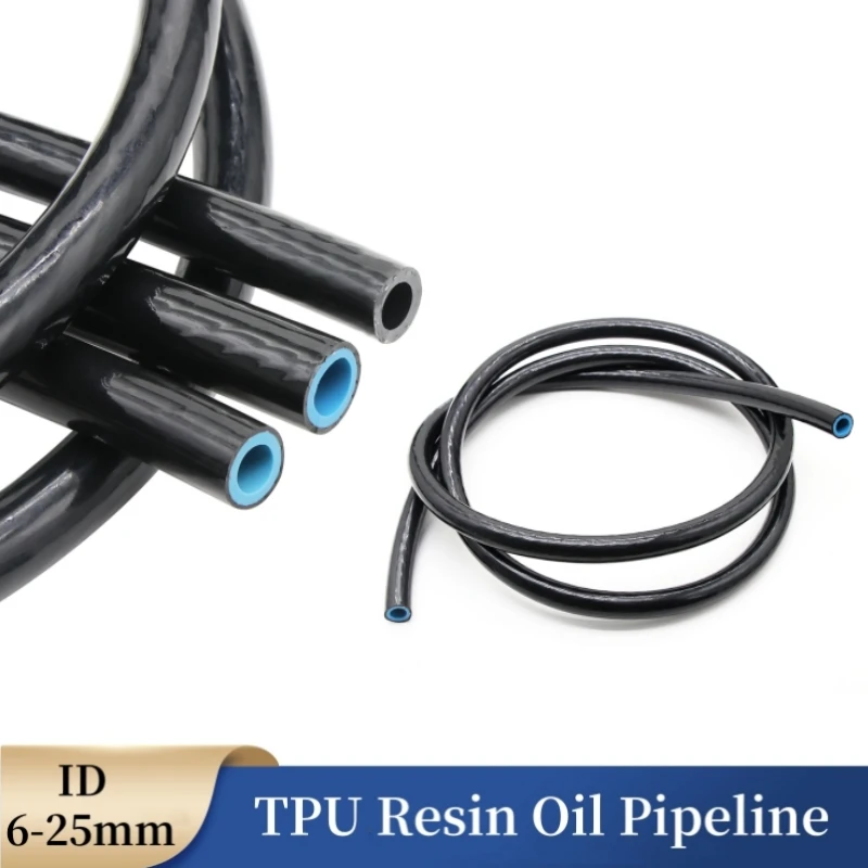 

1M ID6 ~ 25mm Double-layer Resin Fuel Tube Oil Pipe Black Blue Core Oil-Resistant Camping Tubing Petrol Hose Diesel Pipeline