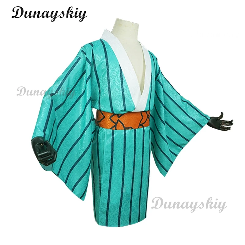 Gyutaro Ume Shabana Cosplay Costume Wig Green Wig Kimino Giyuutarou Childhood Anime Kimetsu No Yaiba Upper