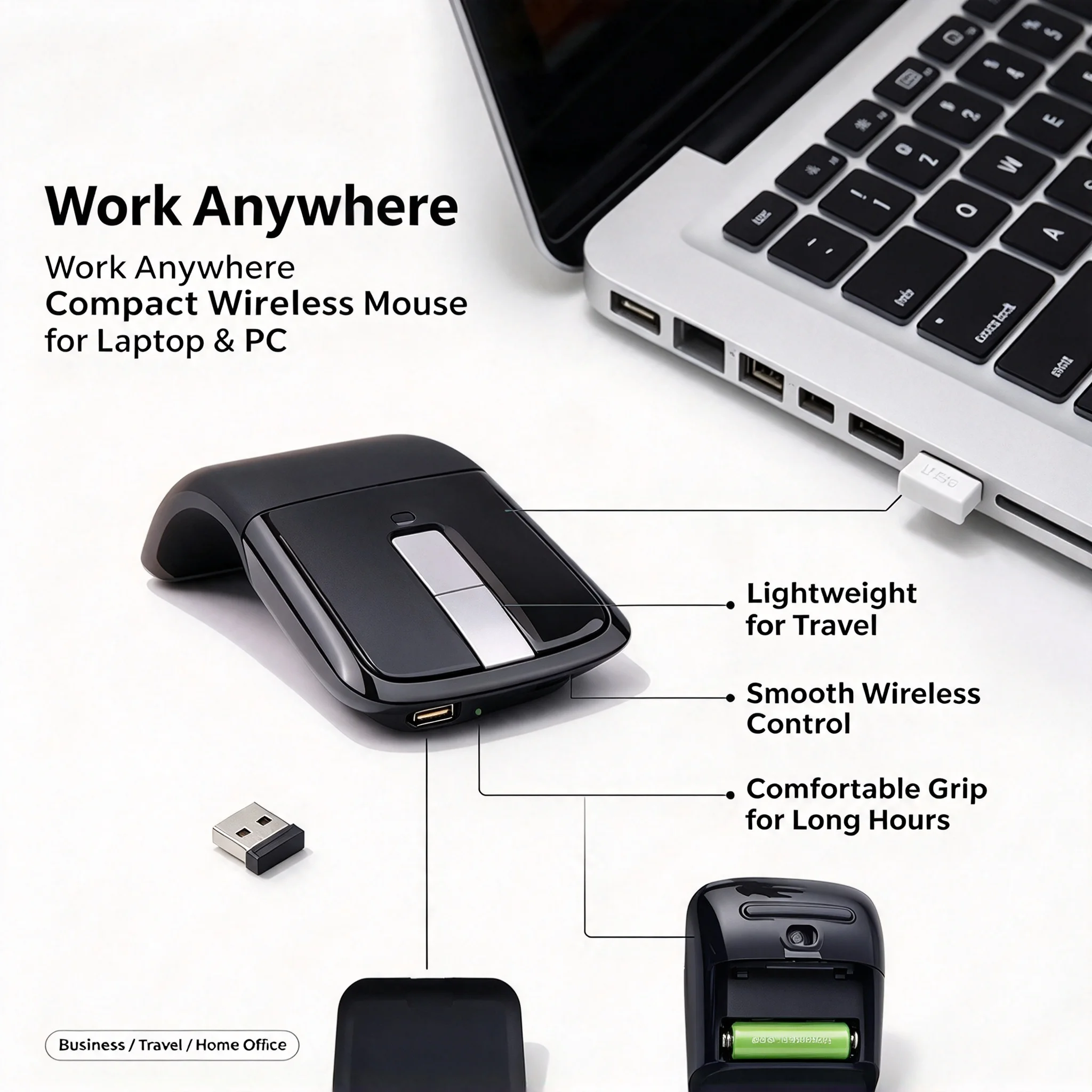 Wireless 2.4G/Bluetooth Foldable Silent Pocket Mouse Portable Lightweight Folding Office Travel Mouse For PC Computer Laptop