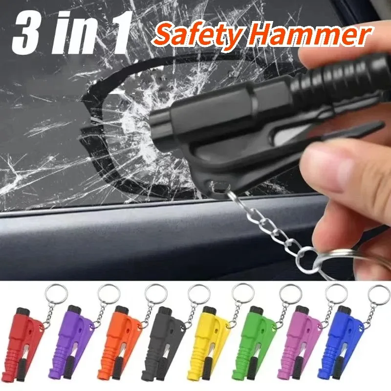 1pc Mini Safety Hammer Keychain Escape Car Life-saving Escape Hammer Window Broken Emergency Glass Breaker