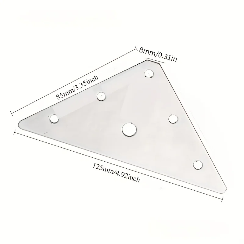 5pcs Stainless Steel Corner Code Triangle Connector Flat Angle Iron Fixed Lamination Furniture Har