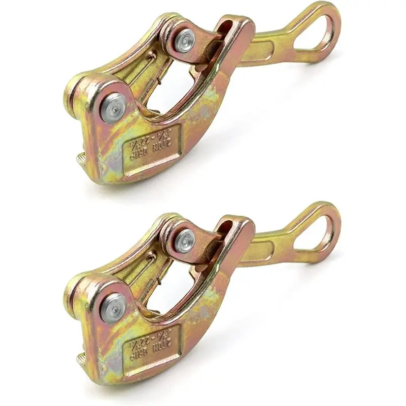 AT19-For Wire Rope Cable Grip 2 Pack 2 Ton Steel Rope Jaw Puller For Wire Grip 4408 Lbs Load Capacity