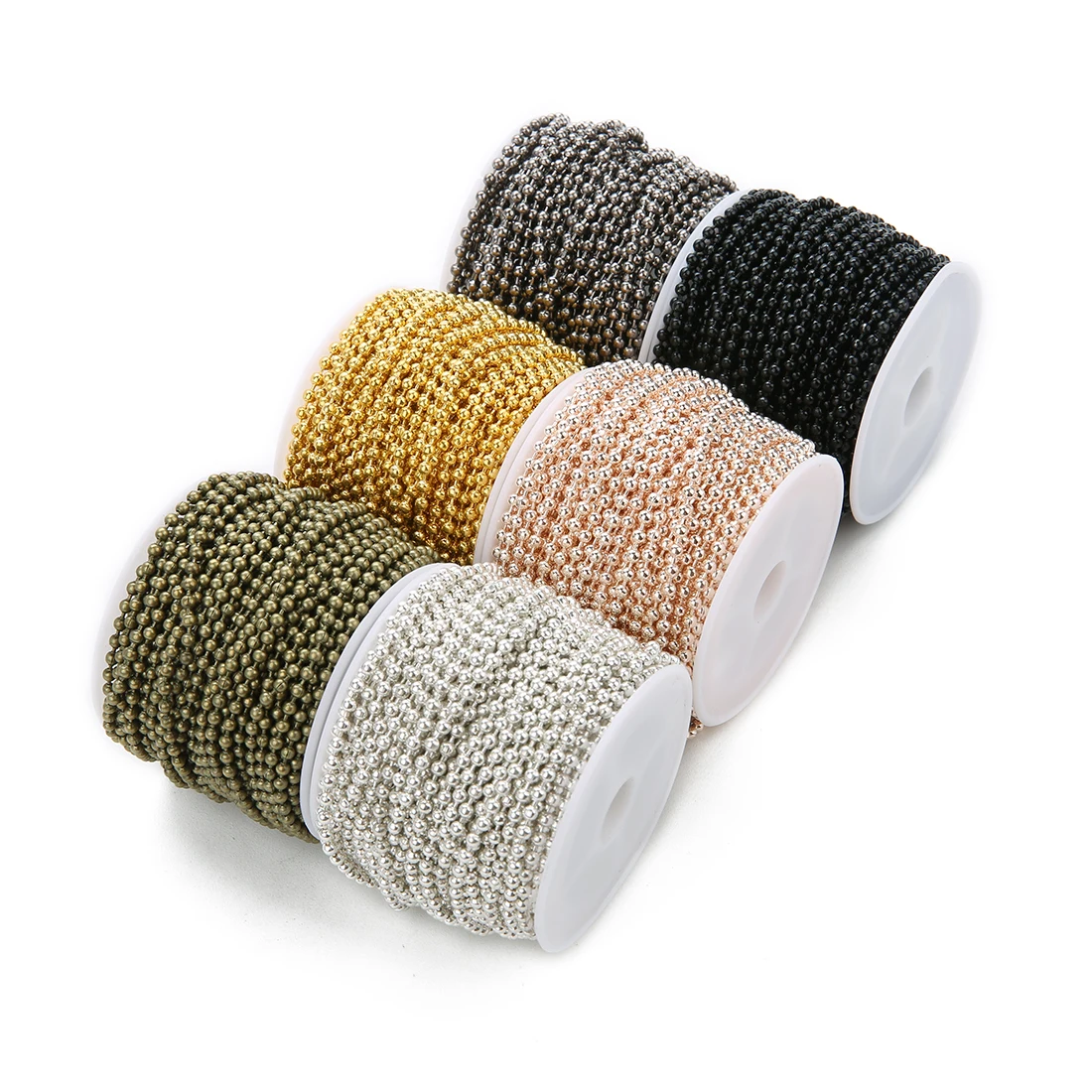10yards/roll 1.5/2/2.4mm Metal Iron Ball Beads Chains Link Chains For DIY Jewelry Making Necklace Bracelet Accessories Wholesale view 6
