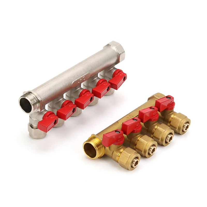 

3/4 дюйма/DN20 Разделенный коллектор для нагревательной воды, делитель воды для подогрева пола с высоким расходом, делитель воды для труб для подогрева пола