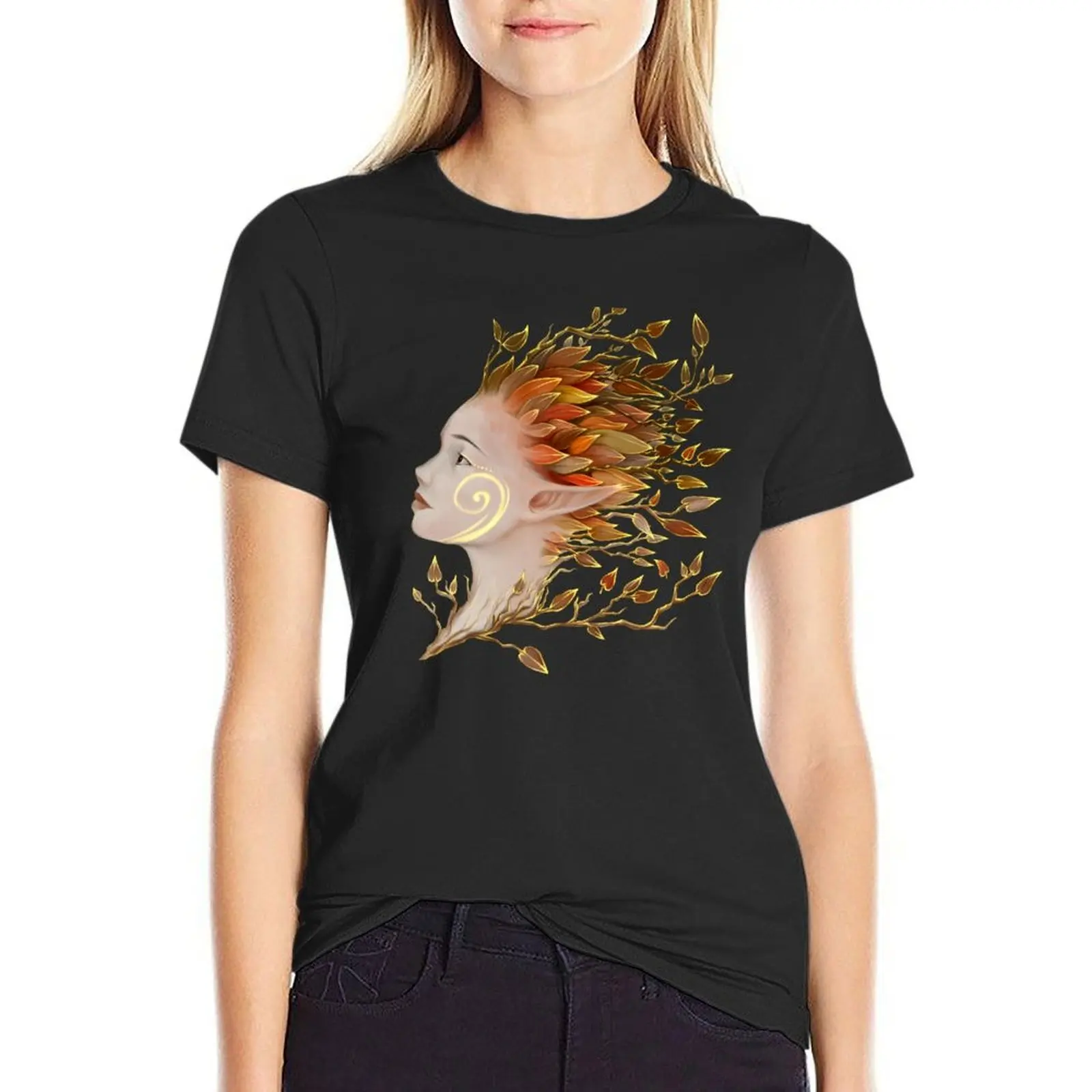 

Autumn Dryad T-Shirt blacks animal prinfor sublime Short sleeve tee Women's tee shirt