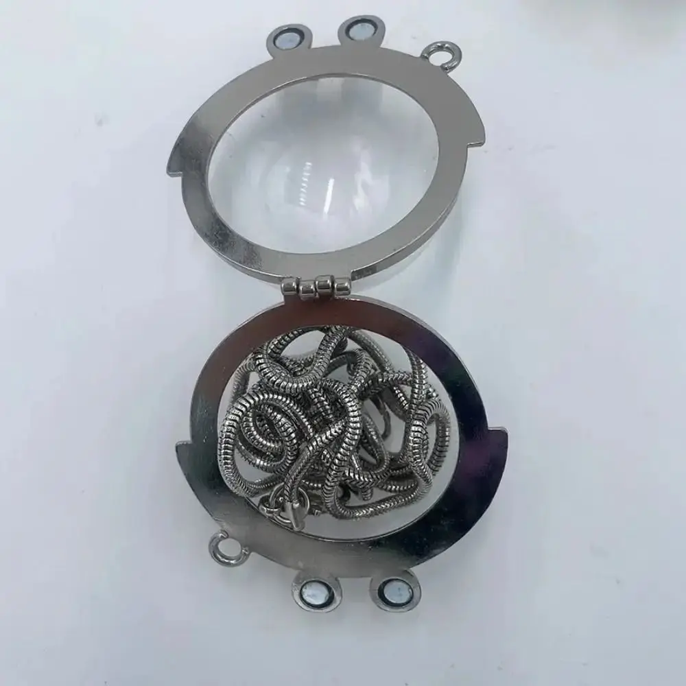 عرض المجوهرات شفافة كريستال الكرة حقيبة شبه دائرية صندوق مجوهرات صغير المفاتيح الحد الأدنى حقيبة للتخزين حقيبة سفر قلادة