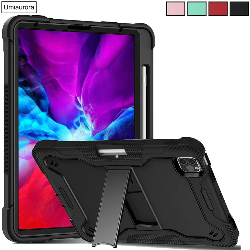 

For IPad Mini 8.3" A17 Pro 11 12.9 13 inch M5 M4 M3 M2 Air 10.9 Shockproof PC Tablet Case Stand Pencil Holder Cover Rugged Funda