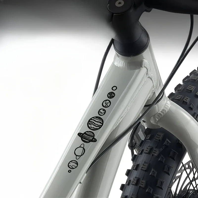 

1pc Galaxy Space Waterproof UV Resistant PET Bike Stickers, Outdoor Protective Decals for Mountain Bike Frame and Fork Decor