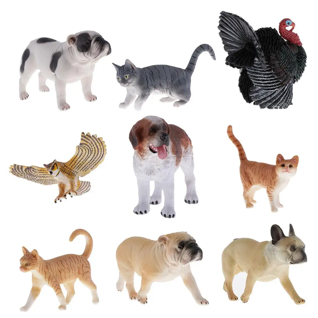 Animal Model Decor Toy Simulation Plastic Dog Cat Figure Desktop Decoration Kids Educational Toys for Early Learning