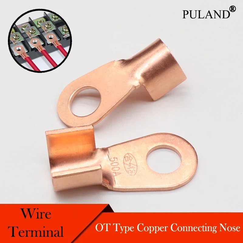 

Wire Terminal OT Type Open-End Copper Crimp Terminal Lugs 100A~500A Cable End Connector Splice Terminals Battery Wire Connectors