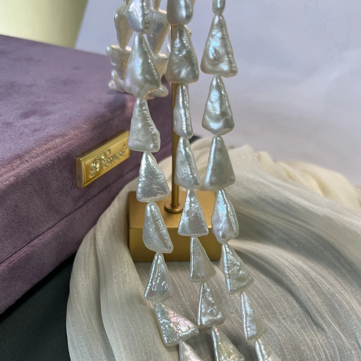 

Baroque Natural Freshwater Pearl Triangle Shaped Loose Bead Charms for DIY Women Men Jewelry Making Accessories Necklace