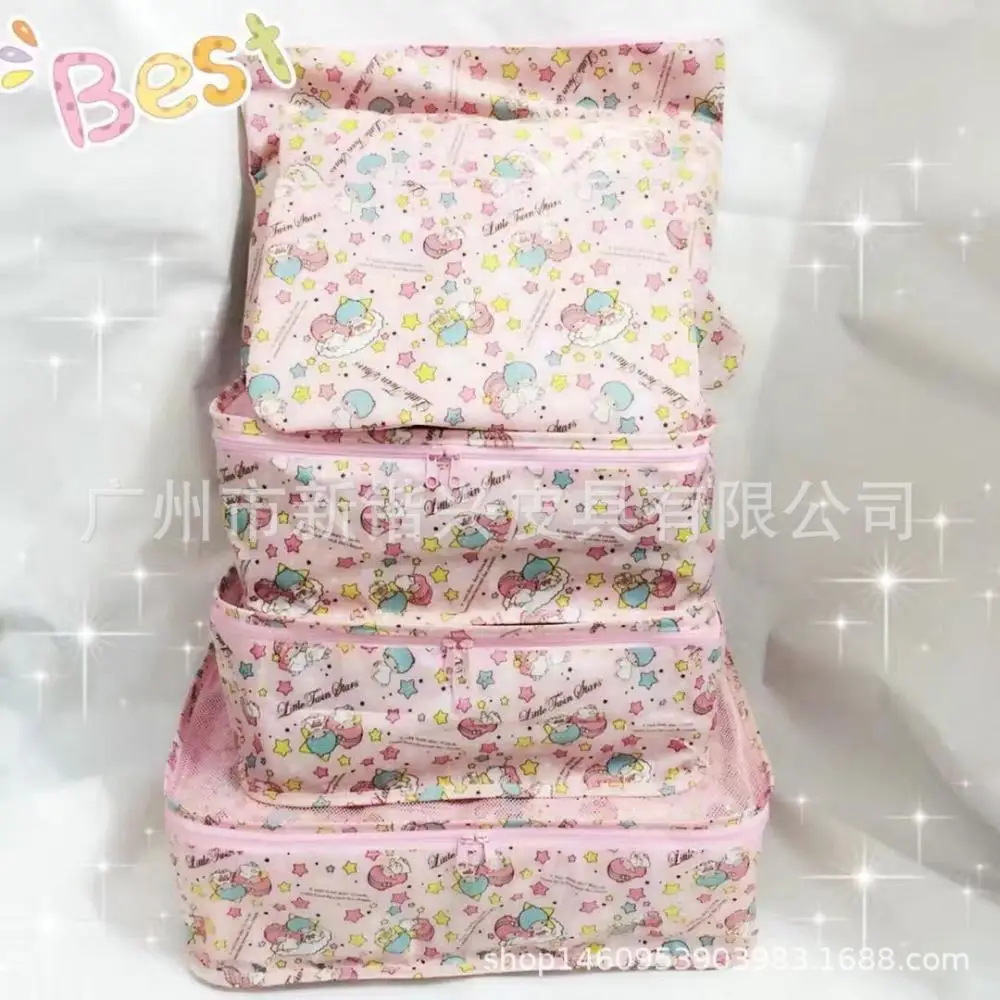 Набор сумок для хранения Sanrio Hello Kitty 6 шт. дорожная сумка Kawaii My Melody студенческая складная портативная спортивная с героями мультфильмов большой Фото №3