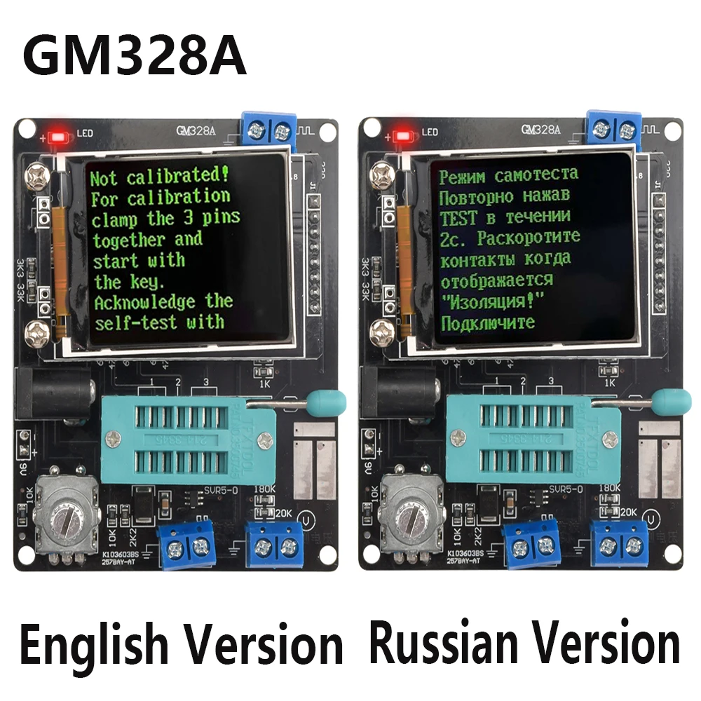 

LCD Display GM328A Transistor Diode Tester Capacitance ESR Voltage Frequency Meter PWM Square Wave Generator Electronics Kit