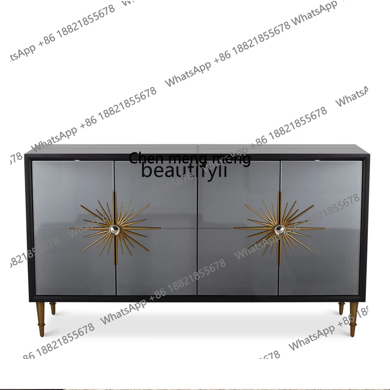 

American Light Luxury Gray Mirror Sideboard Modern Simple Hallway Curio Cabinet drawer furniture