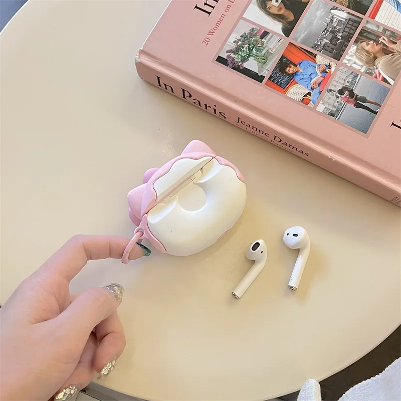 3D Doughnut Hello Kitty Earphone Cover For Apple AirPods 1 2 3 Generation Airpods Pro/Pro2 Wireless Bluetooth Headphone Case